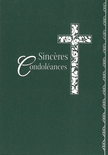 [CRT-50CON1681] Wenskaart laser Sincères condoléances - 12x17cm/cello+omslag