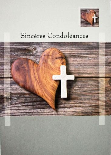 [CRT-50CON1696] Doppelkarte mit Umschlag in Cello - Sincères Condoléances -