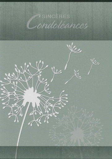 [CRT-50CON1834] Doppelkarte mit Umschlag in Cello - Sioncères Condoléances -