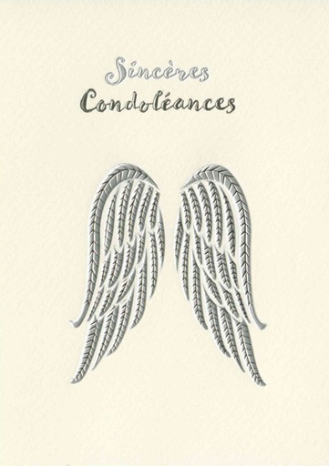 [CRT-50CON34229] Wenskaart Sincères condoléances - 12x17cm/cello+omslag