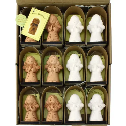 [ENG-01MD107FR] Ange gardien debout sous arche - 8,5cm - panaché TC/WT - tex