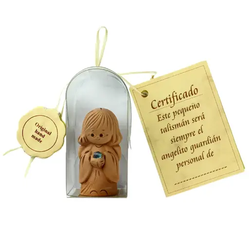[ENG-01TC117SP] Beschermengel TC /imm. cristal steentje - in cello verpakking - Spaanse tekst - assorti
