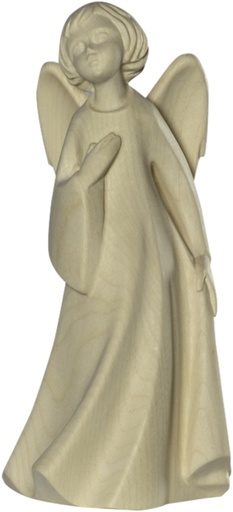 [ENG-69EAM208N] Ange d'amitié chantant - bois sculpté - 8cm/nature