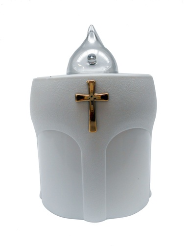 [GFL-04EG500WT] Candle Lumada VDS500 White ( Yel/Flick ) Cross (78x58x108mm)