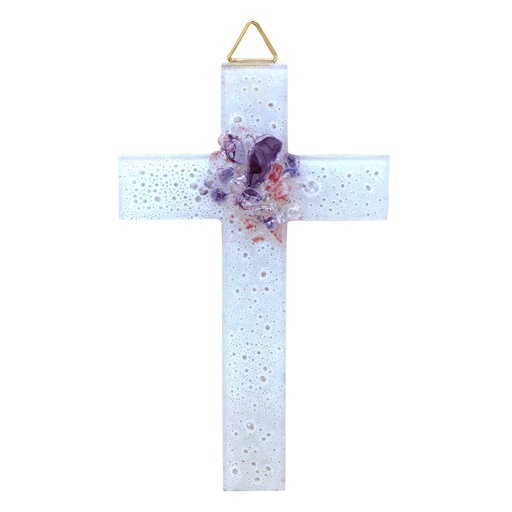 [GIR-82CV 10] CROIX GRANIGLIA VIOLET VENISE 13*8CM