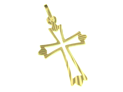 [HKP-10057] Kruisje uitgesneden - Ag 925‰ 3μm verguld (18x25mm)