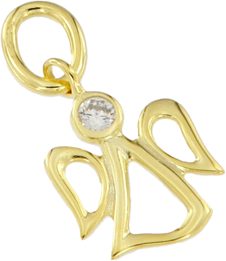 [HKP-49M19] WHITE CUBIC ZIRCONIA & GOLD PLATED ANGEL