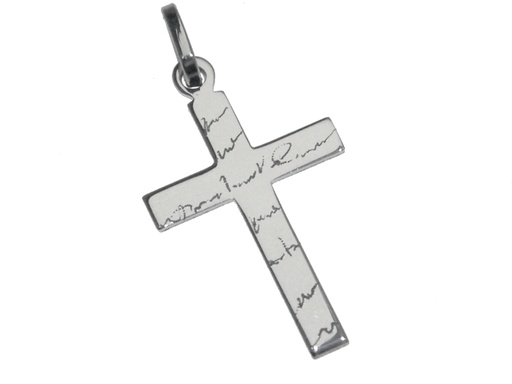 [HKZ-10124] Pendant - Cross - Silver 925% rhodium 