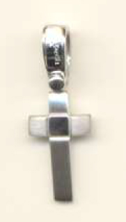 [HKZ-53CR01] Kruisje - verzilverd 925‰ (8x14mm)