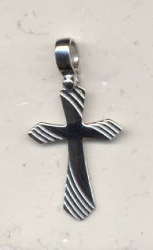 [HKZ-53CR04] Croix lisse/siclée - argenté 925‰ (18x25mm)