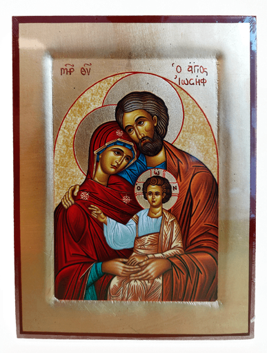 [IKO-13B2FAM] Icône lithographie/bord - Ste Famille (140x185mm)