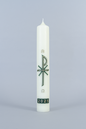 [KAA-23PK5KGF] Paaskaars - 5,5kg - 80/1000mm met relief Pax symbool/Groen