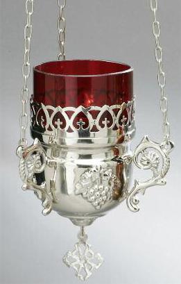 [KAN-14EWL330N] Godslamphouder/ketting vernikkeld - H 15cm