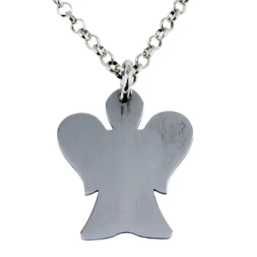 [KET-09Z520] Chaîne avec ange en argent 925‰ (19x17mm)