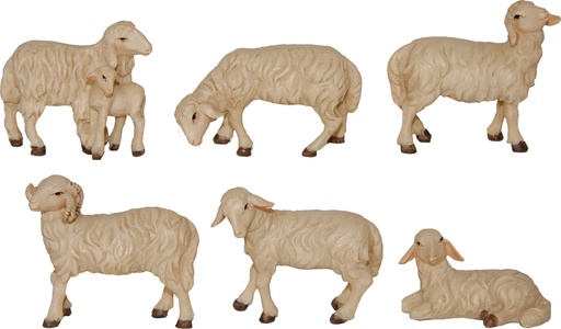 [KGR-47SCH88] Lot de 6 moutons (pour personnages de H 7…9cm)