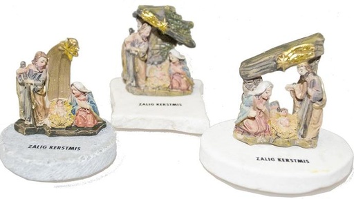 [KGR-55FAM535NL] Ste Famille sur pierre - 'Zalig Kerstmis' -- H 3cm