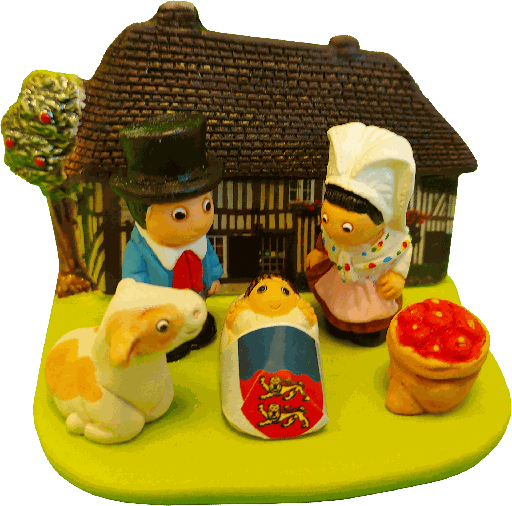 [KGR-85CAL] Crèche du monde - "France/Calvados" - 7x9cm