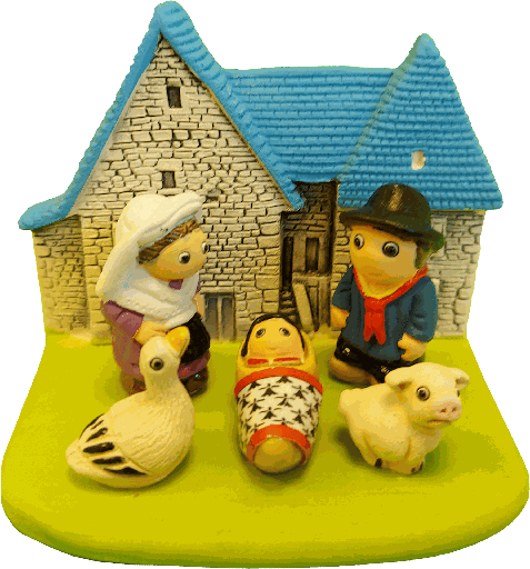 [KGR-85LIM] Crèche du monde - "France/Limousin" - 7x9cm