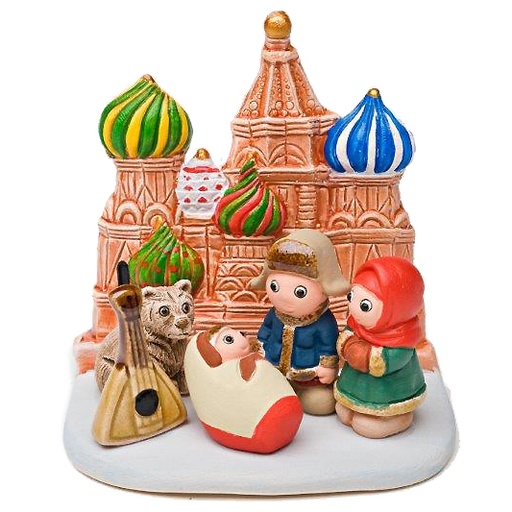 [KGR-85RUS] Crèche du monde 'La Russie' - 7x9cm