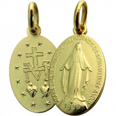 [MDP-46MIR13] Médaille Miraculeuse - laiton 3µm Plaqué Or (9x13mm)