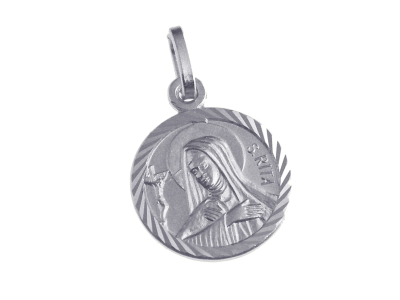 [MDZ-10RIT010] Médaille Ste Rita - argent 925% rhodié (Ø14mm)