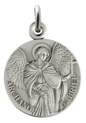 [MDZ-46GAB16] Médaille Gabriel - argent rhodié 925‰ (Ø16mm)