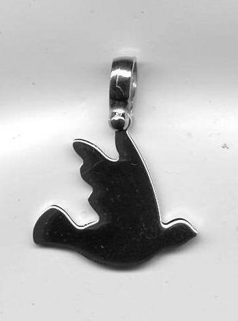 [MDZ-53DF01] Pendentif Colombe - argenté 925‰ (21x21mm)