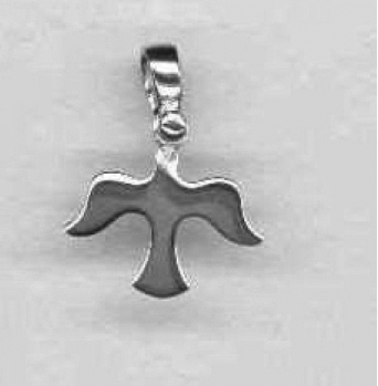 [MDZ-53DF02] Pendentif Colombe - plaqué argent 925‰ (14x16mm)