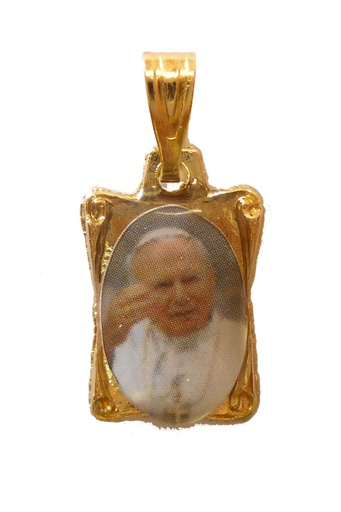 [MED-59JP2187D] Medaille Paus JP2 - metaal/verguld (10x15mm)