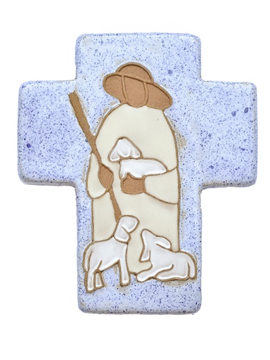 [MKR-02BON1C] Cross ceramic - Good Shepperd - Blu special (90x110mm)
