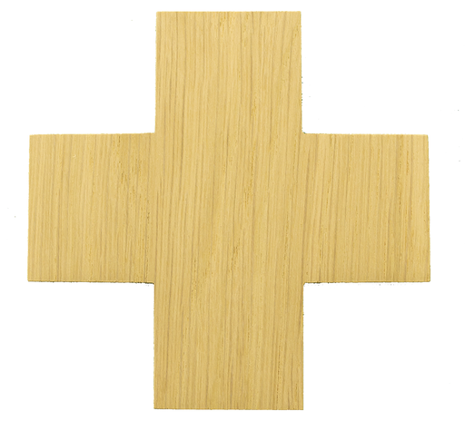 [MKR-03DK] Croix murale 'Bonne mort' - chène (100x100mm)