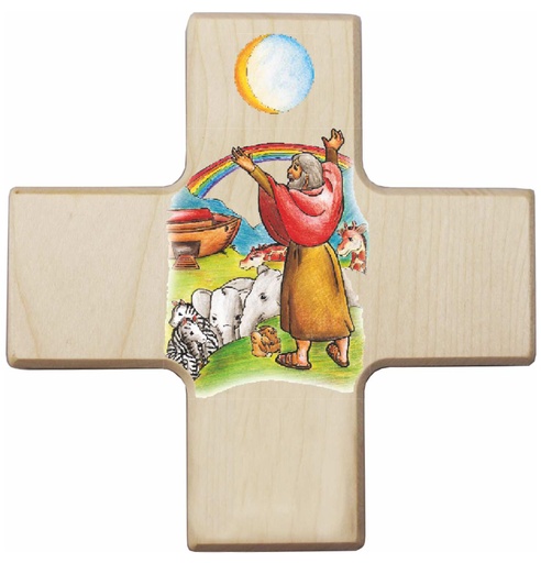 [MKR-41ADN434] Kruisbeeld hout - Ark van Noë (120x120mm)