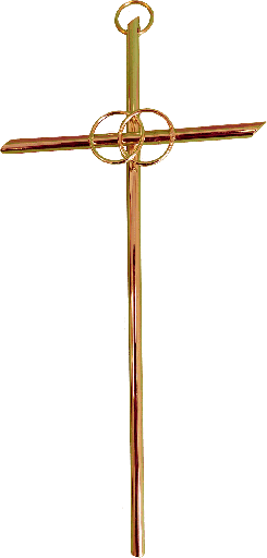[MKR-55MAR20D] Croix murale avec 2 anneaux - métal/doré (95x200mm)