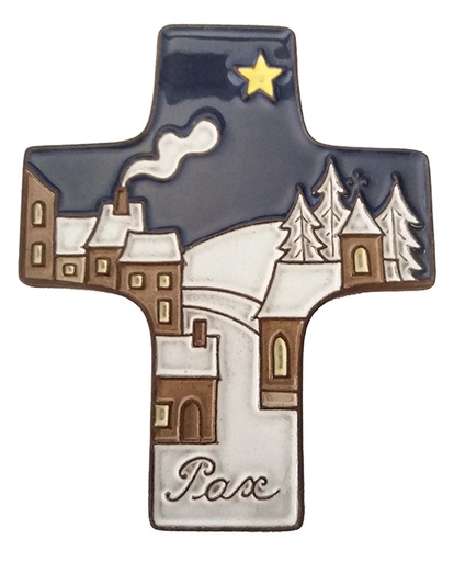 [MKR-58VG56C] Ceramic cross - Pax - Darkblue (95x120mm)