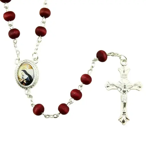 [RZK-091531] Chapelet - bois/parfum rose (7x5mm)