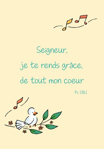 [SGC-31C039] Signet communion - 70x100mm Seigneu r, je te rends grâce... Ps 138,1