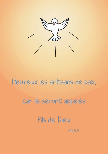 [SGC-31C044] Signet communion ) 70x100mm Heureux les artisans de paix ...