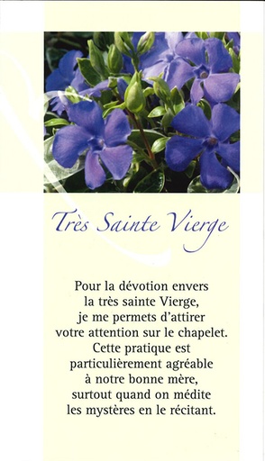 [SGN-21SP103] Signet prière Txt Fr Mutien Marie 'Dévotion … la Ste Vierge'