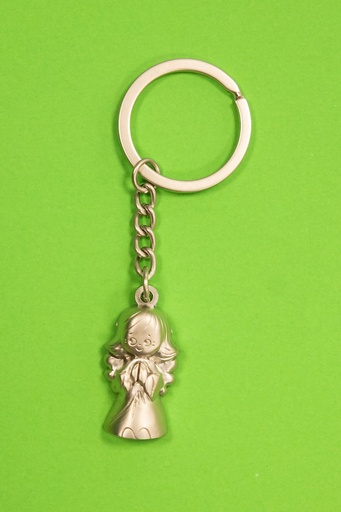 [SLH-01ENG01] Sleutelhanger Engel TZB - RVS - NL. tekst (30x17mm)