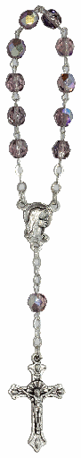 [TNT-05IR6AME] Small rosary - semi-cristal - amethist (⌀ 6mm)