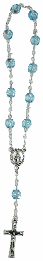 [TNT-05IR6LBL] Small rosary - imm. cristal - aqua (⌀ 6mm)