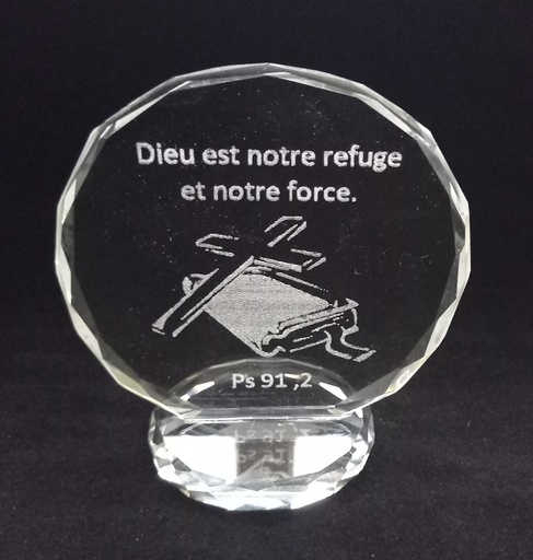 [KAD-97M001] Frame/semi-crystal - 8cm - Dieu est notre refuge … PS 91,2 (92x78mm)