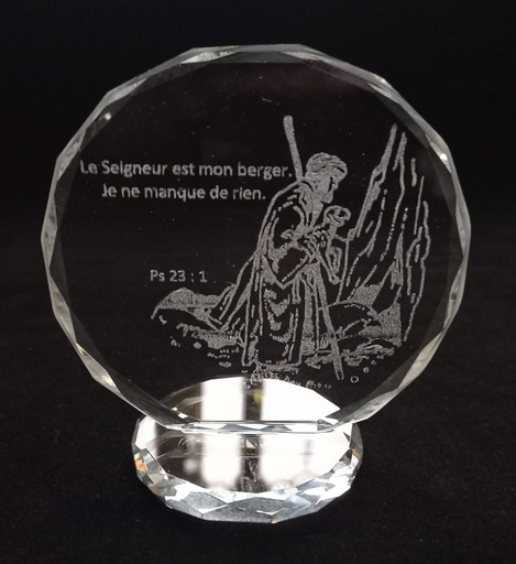 [KAD-97M004] Frame/semi-crystal - Le Seigneur est mon berger… PS 23:1 (92x78mm)