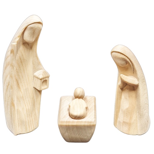 [KGR-07M01FAM12N] Ste Famille "Zirbe"-collection - H 12cm - bois sculpté/naturel