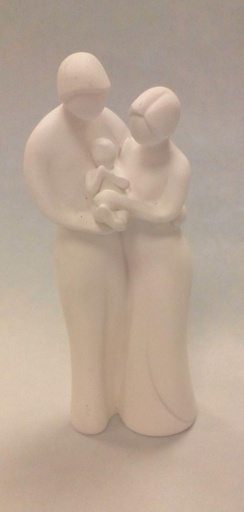 [BLD-99M08] Statue 'Family' - resin/white - 13cm