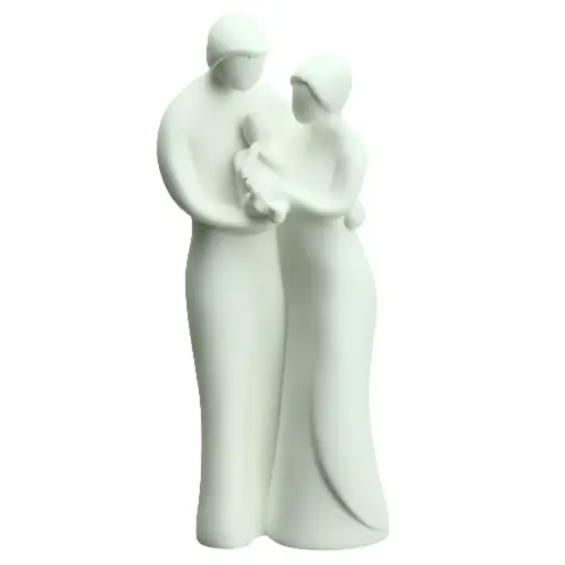 [BLD-99M08] Statue 'Family' - resin/white - 13cm