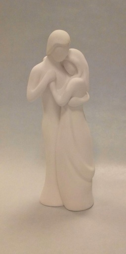 [BLD-99M13] Beeld 'De Verliefden' - kunsthars/wit - 20cm