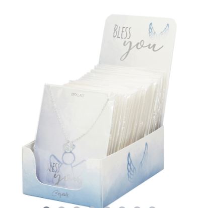 [KET-99DIS01] Display with 6x4 chains silverplated - "Bless you- Collection"