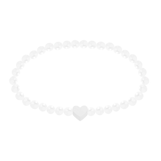 [ARM-99M04HRT] Armband perlmutt - "New Wonderful Moments"- Collection"  - Hart versilbert
