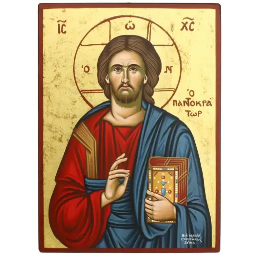 [IKO-13P3PAN] Ikoon/hand geschilderd - 20x28cm - Pantocrator
